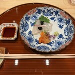 宮川町 天匠 - お造り　鯛と瀬戸内ばらのり、赤貝