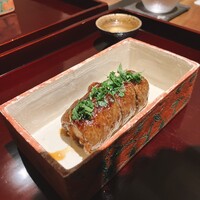 日本料理 晴山 - 筍の牛肉巻き、木の芽添え