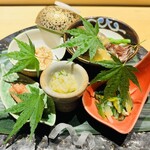 大阪 京橋 鮨 黒潮海閤 - 季節の前菜五種盛