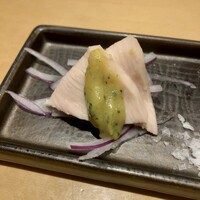 焼き鳥 茂 東桜 - 名古屋コーチンと旬の前菜…自家製鶏ハム〜木の芽ソース