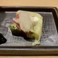 焼き鳥 茂 東桜 - 名古屋コーチンと旬の前菜…春野菜のテリーヌ