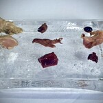 ウシマル - ・地鶏炭火焼き（胸肉・砂肝・ササミ・ハツ・腿肉・レバー）バルサミコソースと九十九里の塩、自家製粒マスタードは酸味が少なく、秀逸すぎます。