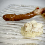 ウシマル - 高足ガニのリゾット。お出汁だけで炊いたリゾットは絶品！