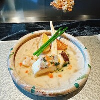 鉄板焼 風雅 - クラムチャウダーソースの真鯛