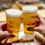 すしやのたい悟 - 生ビールで乾杯♪(*^^)o∀*∀o(^^*)♪