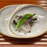 壱 - 春野菜と鯛の昆布じめ