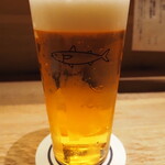 小皿のまぐろとさば。 - 乾杯はプレモル生