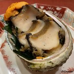 御料理 寺沢 - 鮑は先に蒸しあわびにされています