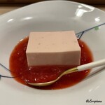 御料理 寺沢 - 苺のプリンをイチゴソースで