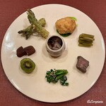 御料理 寺沢 - 八寸代わりの旬菜盛合せ
