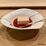 御料理 寺沢 - 苺のプリンとイチゴのソース