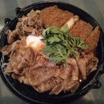 美濃すき 本店 - 赤どろ麺（並）＋とんかつ＋和牛