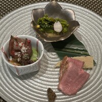 鉄板焼　銀明翠 銀座 - 前菜盛り合わせ