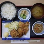 Marutomi Shokudou - 鶏の唐揚げ定食＠680円