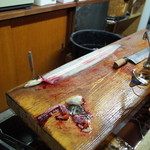 かぶと - まな板 鰻捌き中 2014.8.x