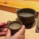 こま田 - たまらず日本酒にシフト。手タレは元峰不二子嬢です