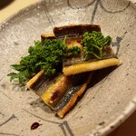 こま田 - 穴子も追加でいただきました。花山椒との相性が抜群