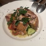 Hamadayama VIVACE - 【鶏の炭火焼きときゅうりの柚子胡椒風味】皮がパリパリで美味しい✨