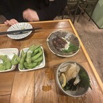 居酒屋 都 - ホタルイカの沖漬け、くらげポン酢、枝豆