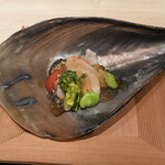 Nikuya Tanaka - Grilled Akagai, Torigai, Hiragai, and Kitakuri Clam with Jelly