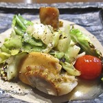 みかみ - ホタテ貝と春キャベツのソテー 貝ダシソース