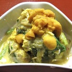 みかみ - サトイモの卵とじかけ ＆ 生ウニ