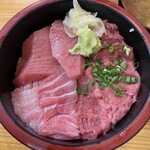 大和水産 三河島店 - 【2025/4】大トロとネギトロ丼(シャリ少)