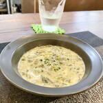 パスト エ カフェ 幸庵 - ●スープ
      菜花とたまごのミネストラ　ナポリ風