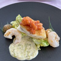 レストラン鳥居平 - 鯛のポワレとぷりぷりの海老