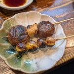 日本橋ばんばん - 椎茸と銀杏串。