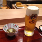 まねき鮨  - 今日もエビス＋蓴菜(VtB12)