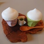 カフェ　ランプ - 旬の野菜のポタージュ　真ん中の野菜ソースで味変して2度美味しい(^^)b