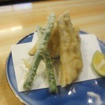 流山 すず季 - 穴子とインゲンのてんぷら