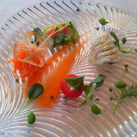 エルダンジュ - 前菜ー野菜のテリーヌ、プチトマトのカプレーゼ、にんじんのマリネ　　