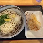 松製麺所 - ぶっかけ大（500円）＋とり天（170円）