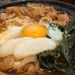 黒うどん 山長 - 味噌味@1,000＋玉子＠50＋鶏肉＠150＋わかめ＠100