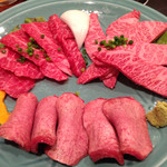 Gyuu shin - 上肉の盛合せ。別々に頼むより500円お得です