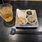 天ぷら オルガン - おもてなし前菜。　美味しいです。お茶も美味しいです。