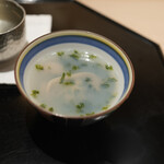 鮨 海界 - アオサ入りはまぐりの吸い物