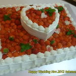 ハートのWeddingケーキ