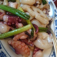 横浜中華街 重慶飯店 本館 - タコとイカの葱生姜炒め②