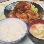 お食事 まるやま - リブロースしょうが焼き定食