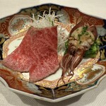 ステーキ 西洋料理 寛 - ✳︎栃木和牛イチボタタキ、蛍烏賊、行者ニンニクと奈良漬