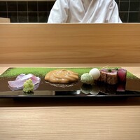 鮨 邂逅 - 造り  和歌山 白甘鯛・鰹・百合根饅頭