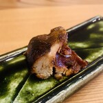 柚木元 - ⑦ 合肴
      　朝釣り岩魚の炊合せ