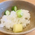 柚木元 - ⑬ 〆-1
      　アスパラご飯