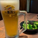 闇市 - 【ビール生中】３８０円
【闇のきゅうり】２８０円