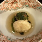 山玄茶 - 貝柱天ぷら、ウルイ、ウニ