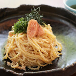やまや総本店 白金小径 - 料理写真:やまやできたてめんたいたっぷり!明太子・大葉・焼き海苔のパスタ