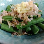 とん八 - いんげんのおひたし 380円(税込)(2025年2月13日撮影)